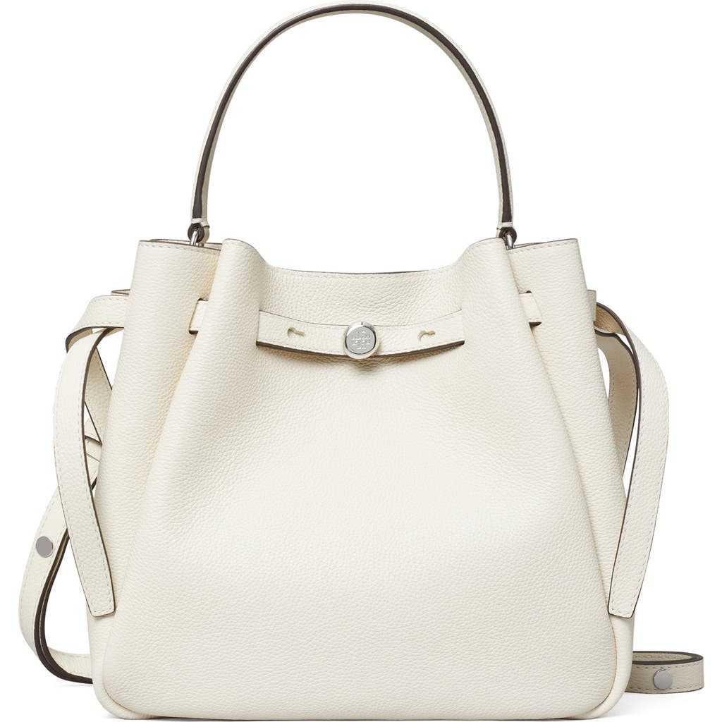 Tory Burch Romy Bucket Bag In Light Cream