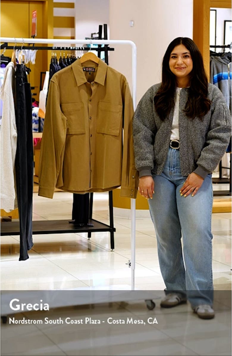 Oversize Stretch Twill Snap-Up Overshirt, sales video thumbnail