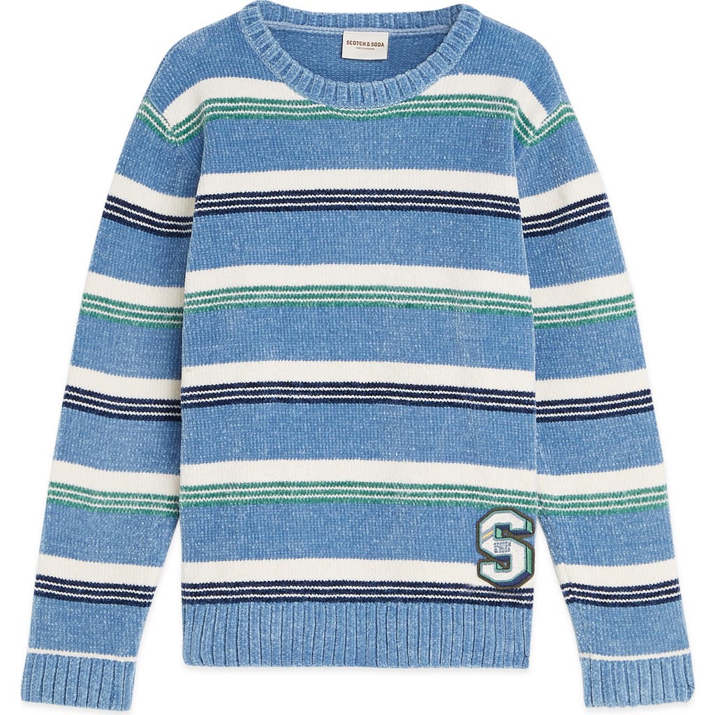 Scotch & Soda Kids' Crewneck Sweater In Blue