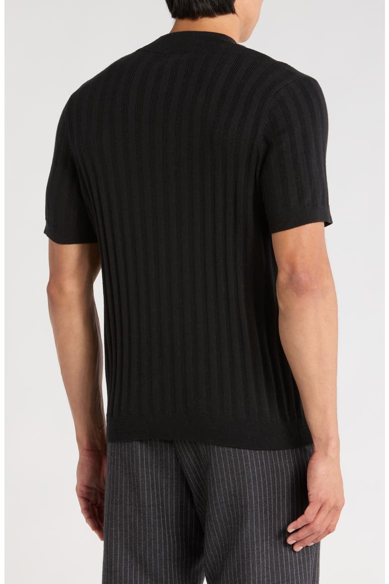 Mock Neck Rib Sweater, Alternate, color, BLACK