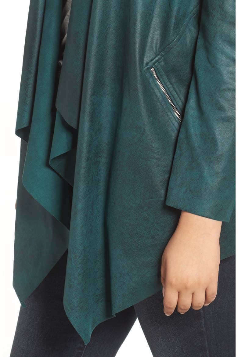 Stretch Faux Suede Jacket, Alternate, color, SEA MOSS