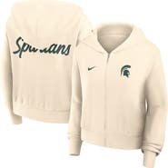Nike Women's Nike Cream Michigan State Spartans Cropped Chill Full-Zip Hoodie
