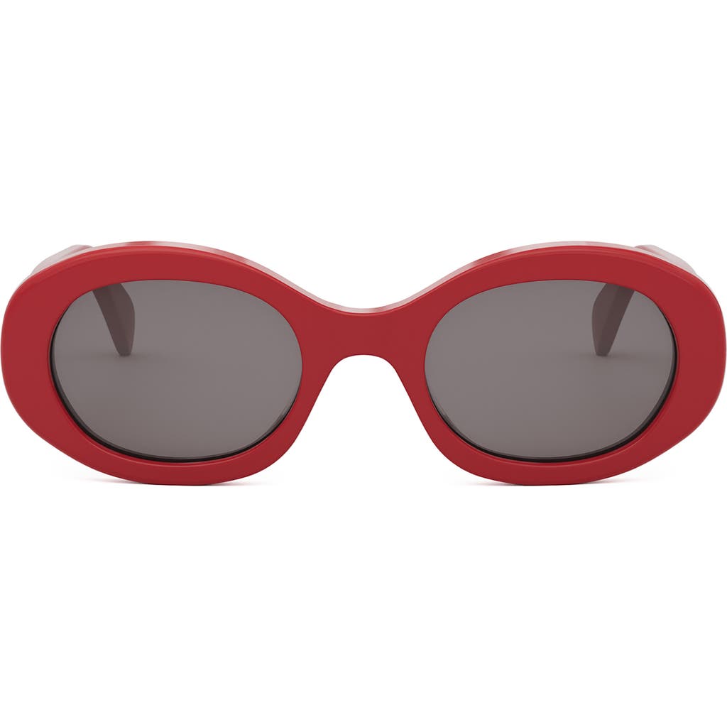 Celine Triomphe 55mm Rectangular Sunglasses In Red