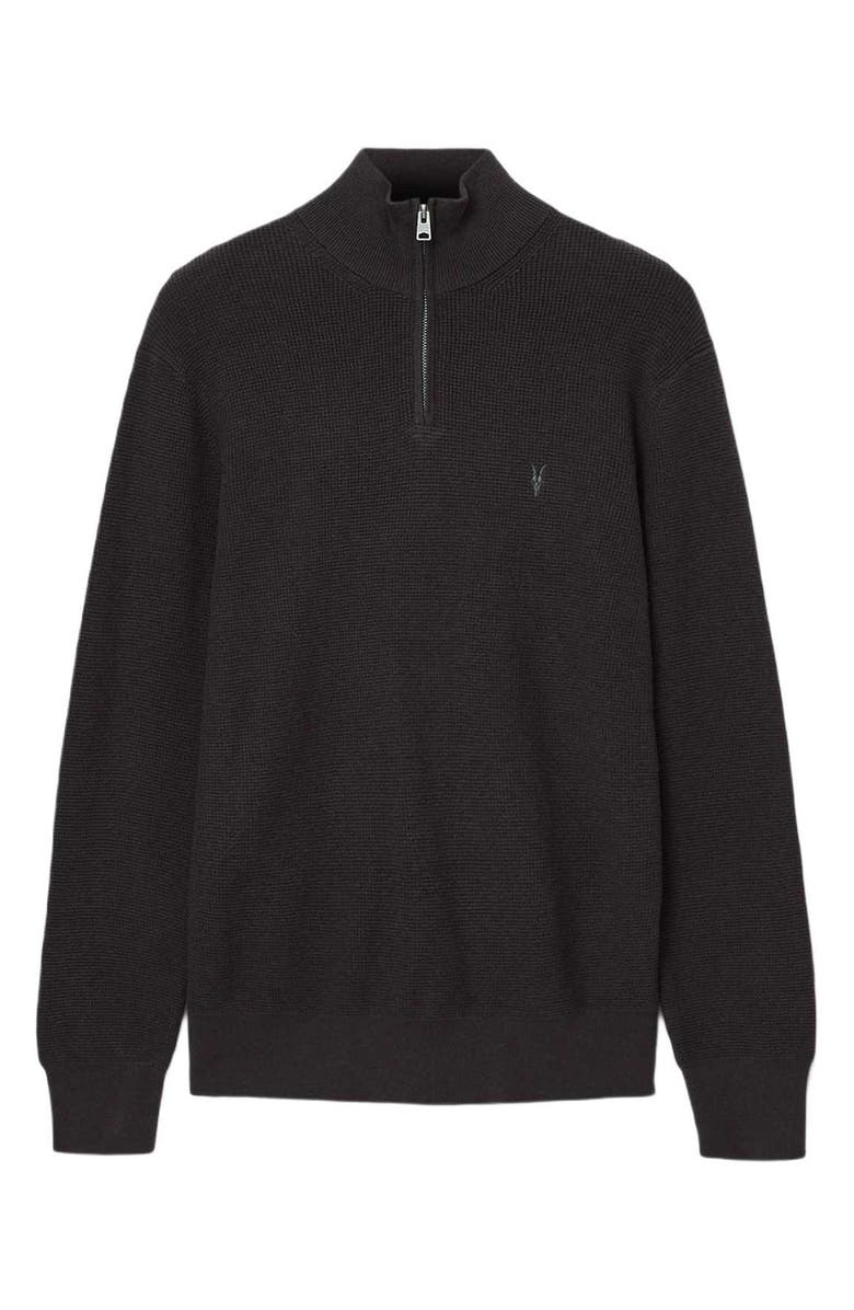 AllSaints Wool Blend Quarter Zip Sweater, Alternate, color, Espresso Brown