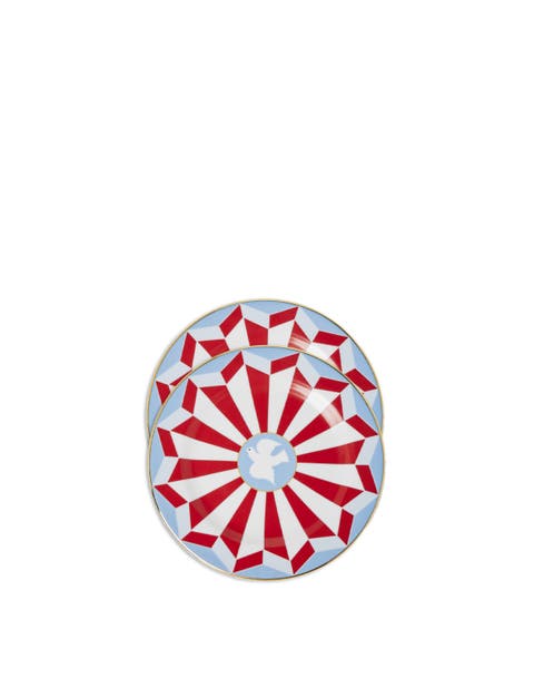 Dessert Plates Set Of 2 Roman Dove Vino Red
