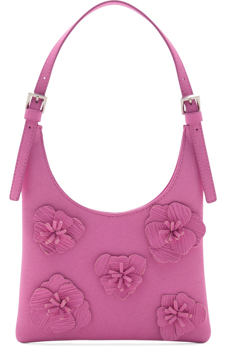 MANGO Floral Leather Shoulder Bag, Main, color,
