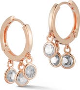 SPHERA MILANO Circle Charm Huggie Hoop Earrings