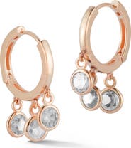 SPHERA MILANO Circle Charm Huggie Hoop Earrings