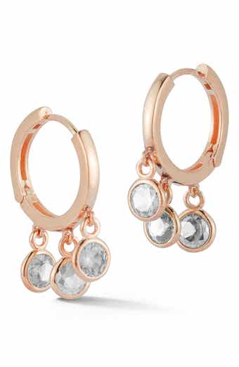 SPHERA MILANO Circle Charm Huggie Hoop Earrings