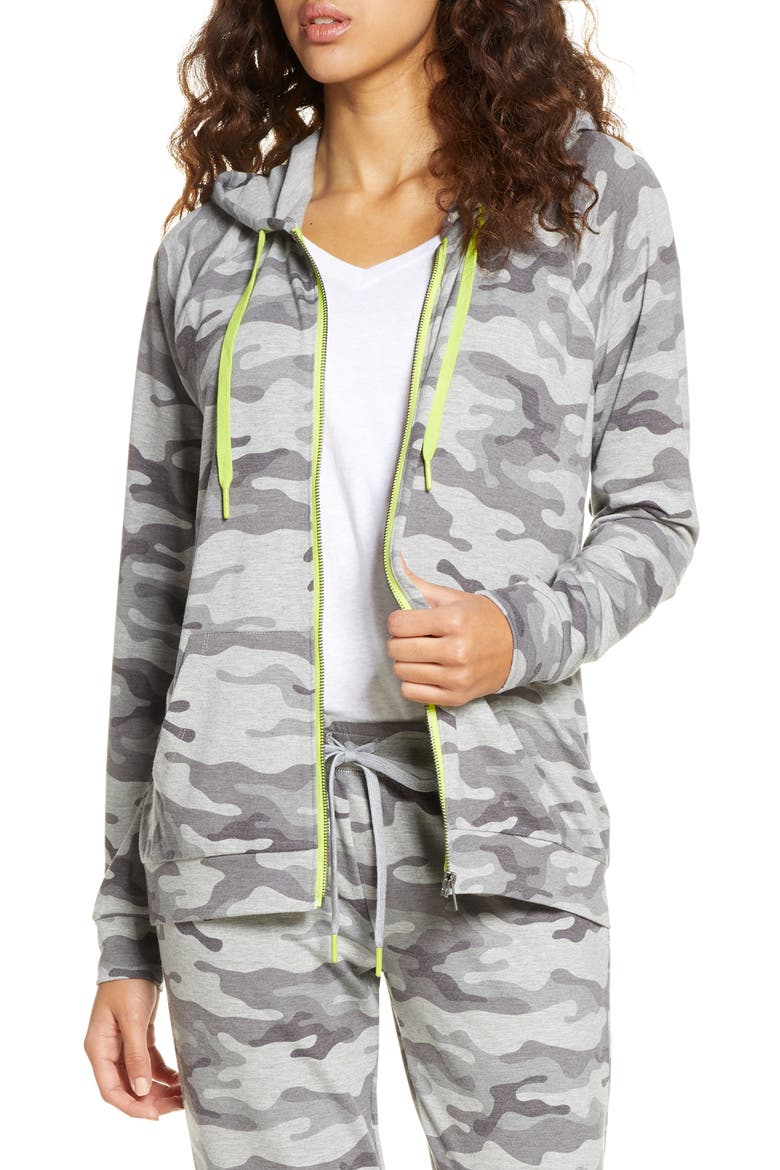 Neon Pop Camo Hoodie, Main, color, GREY