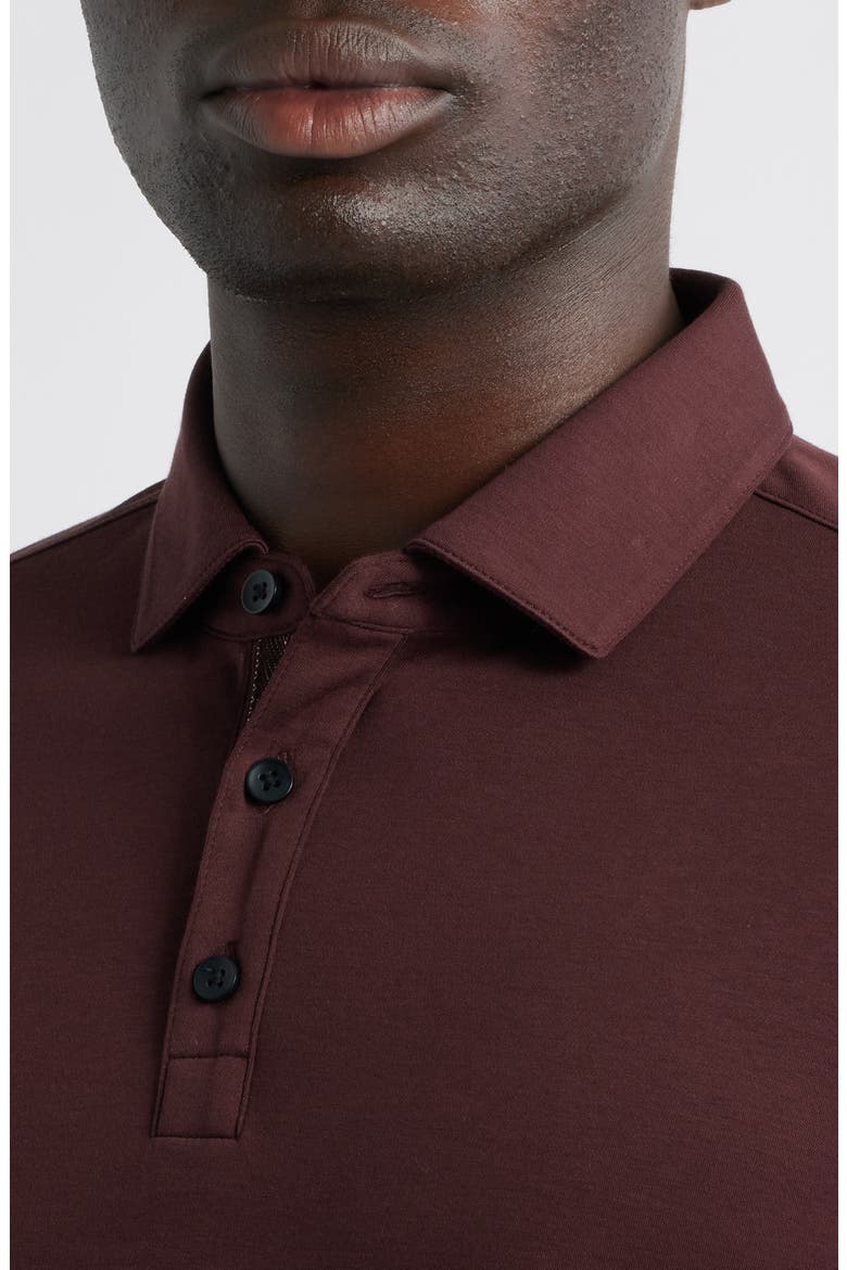Georgia Long Sleeve Pima Cotton Polo, Alternate, color, DEEP BORDEAUX