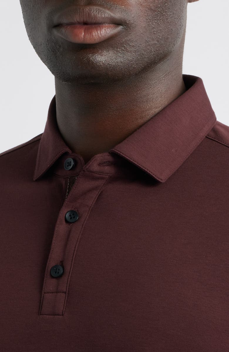 Robert Barakett Georgia Long Sleeve Pima Cotton Polo, Alternate, color, Deep Bordeaux