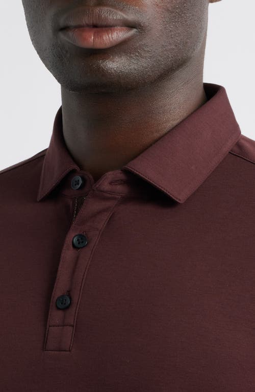 Robert Barakett Georgia Long Sleeve Pima Cotton Polo In Burgundy