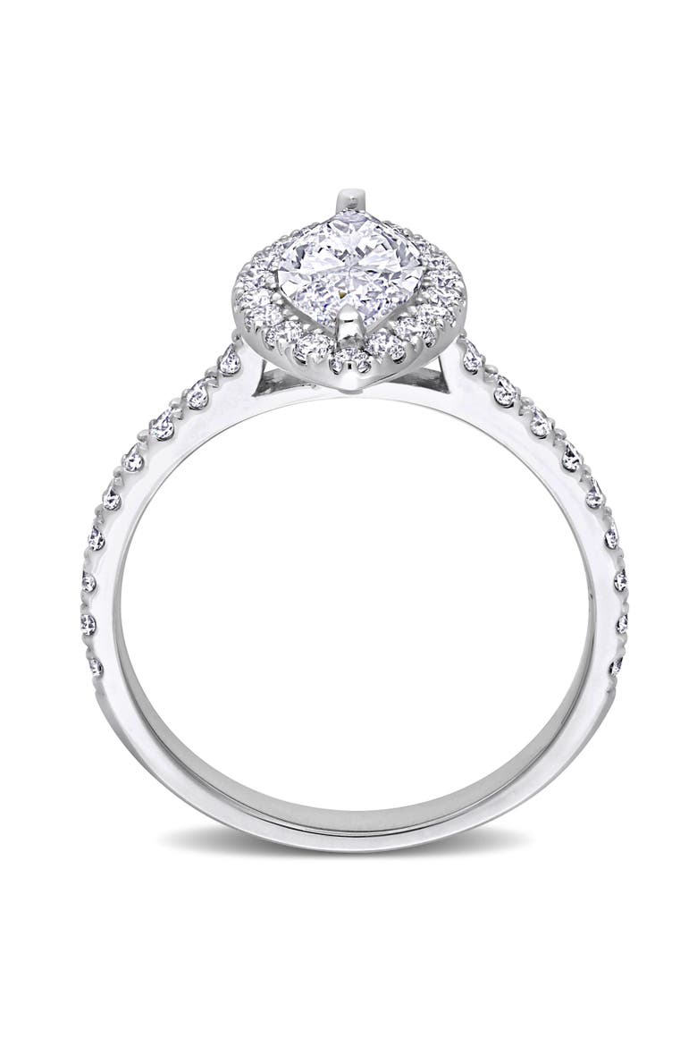 1 CTW Lab-Grown Diamond Marquise Halo Ring 14k, Alternate, color, White Gold