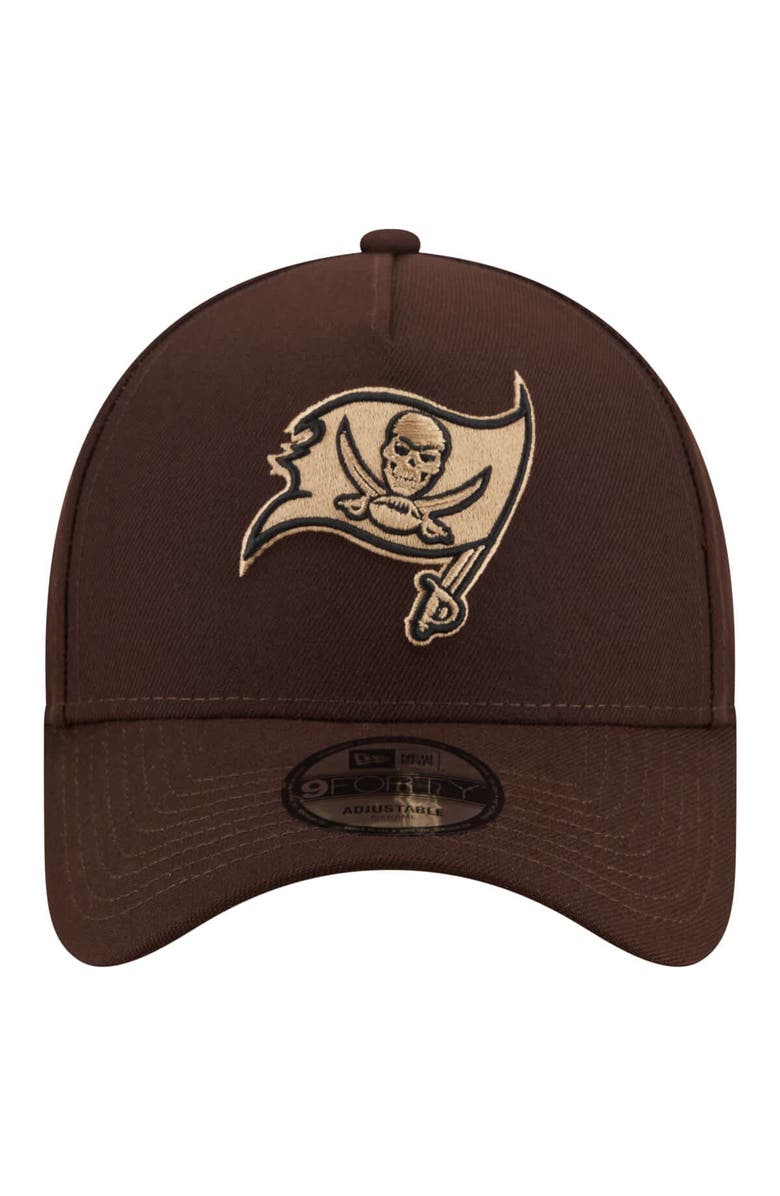 New Era Men's New Era  Dark Brown Tampa Bay Buccaneers Burnt Wood A-Frame 9FORTY Adjustable Hat, Alternate, color, Dark Brown