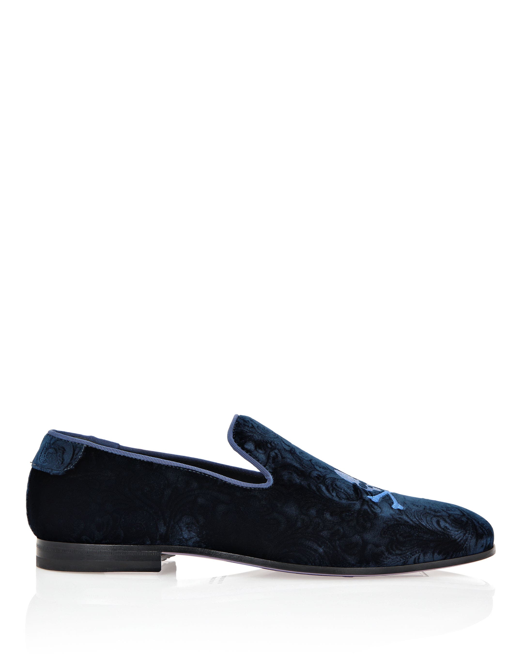 Velvet Loafers Paisley Men, Alternate, color, darkblue