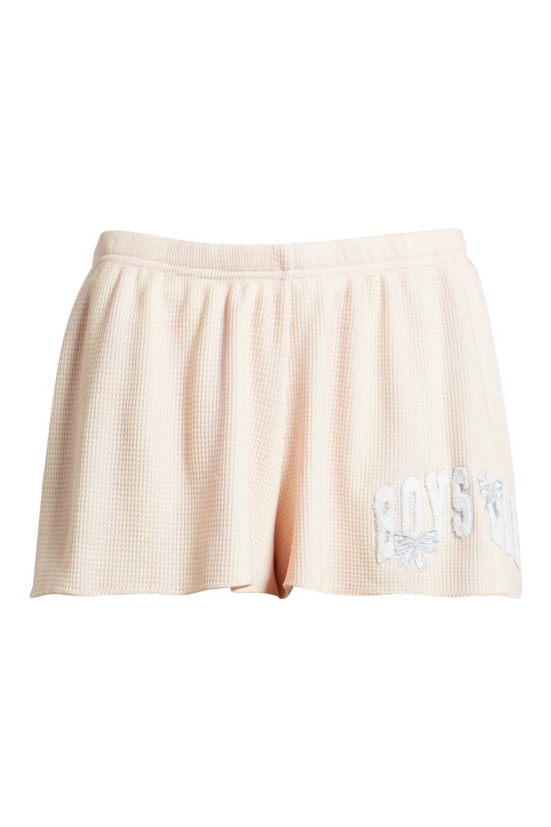 Sunshine & Rainbows Kimmy Waffle Knit Shorts, Alternate, color, PEACH STRIPE