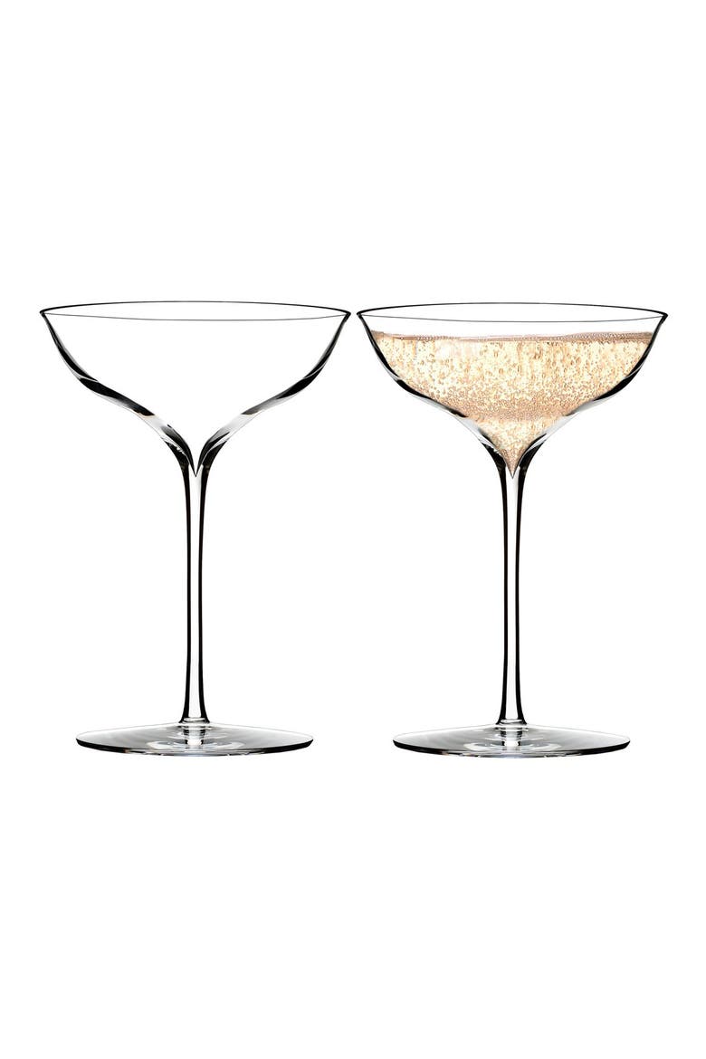 Elegance Set of 2 Fine Crystal Champagne Coupes, Alternate, color, CLEAR