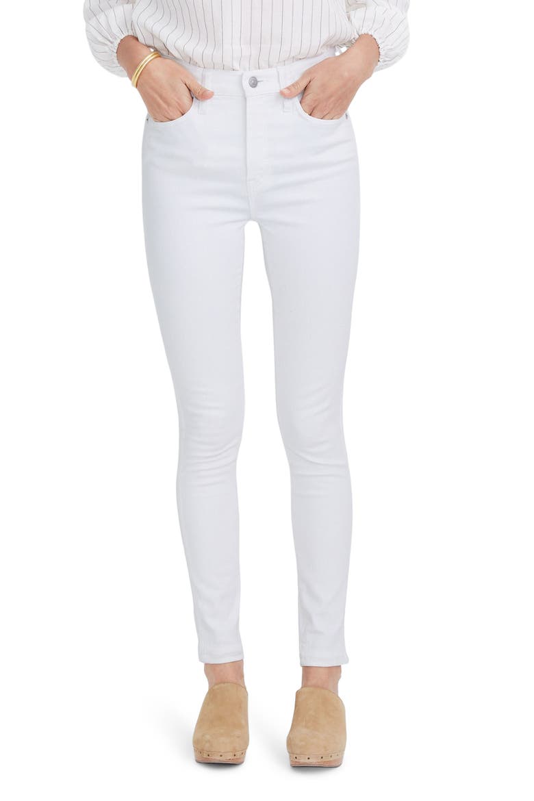 10-Inch High Waist Skinny Jeans, Main, color, PURE WHITE