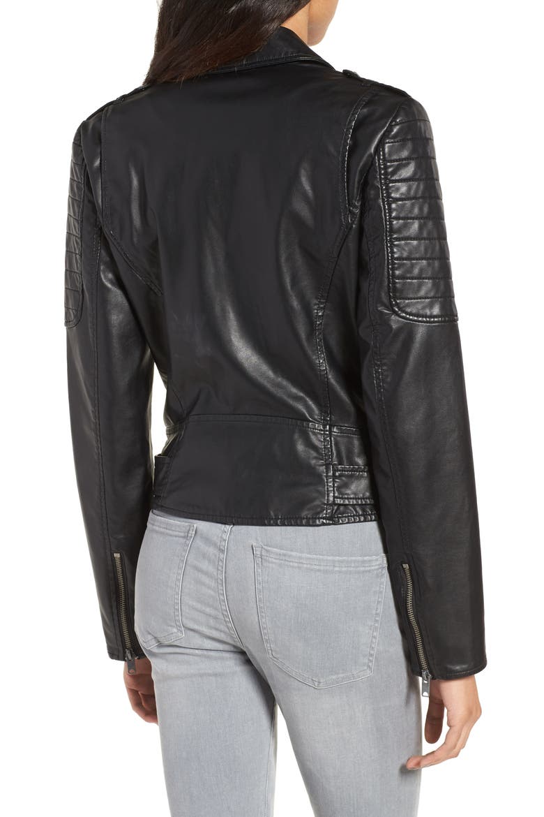 Leanne Faux Leather Jacket, Alternate, color, BLACK