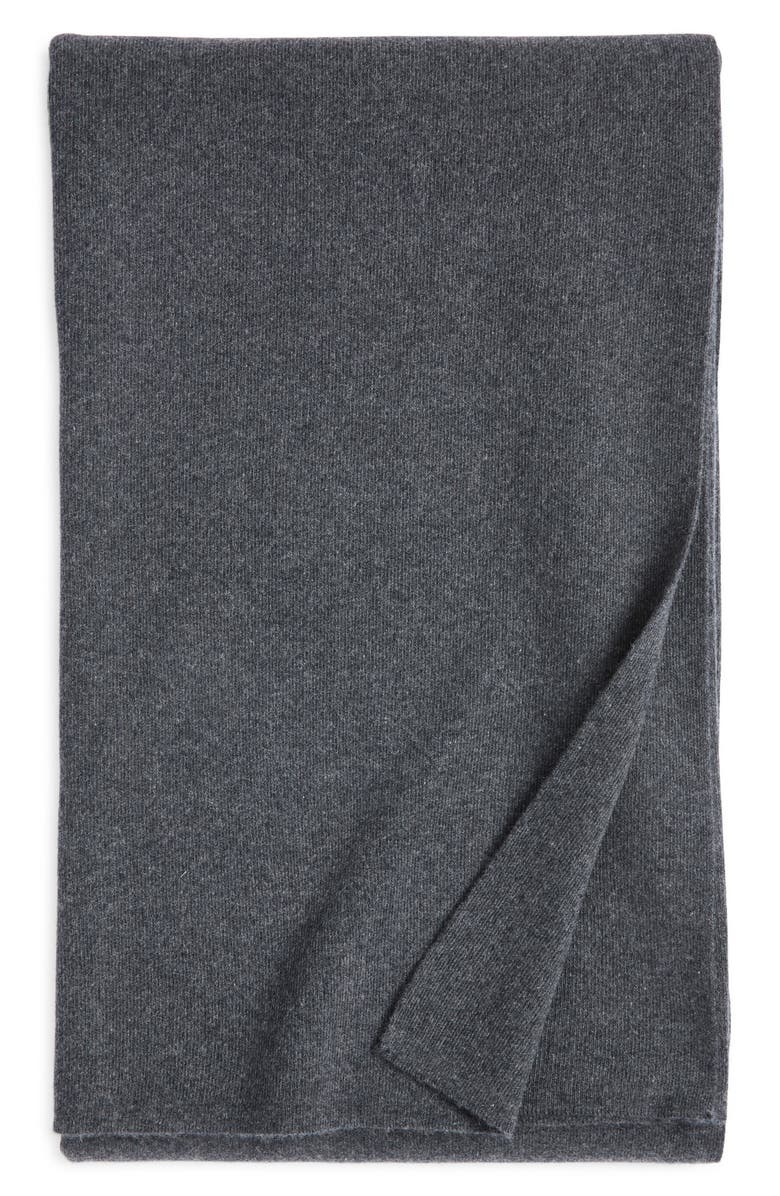 Nordstrom Cashmere Throw Blanket, Main, color, Grey Cinder Heather