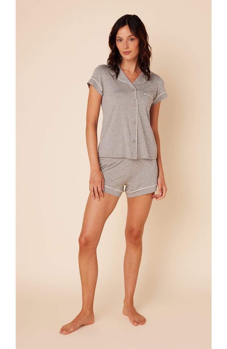The Cat's Pajamas Pima Knit Short Set, Main, color, Classic Heather Grey
