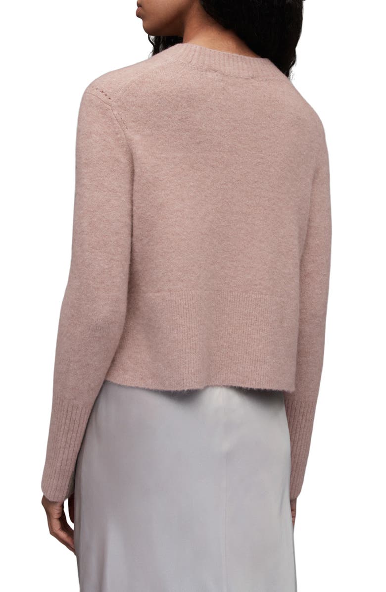 AllSaints Wick Wool Blend Crop Sweater, Alternate, color, Pashmina Pink