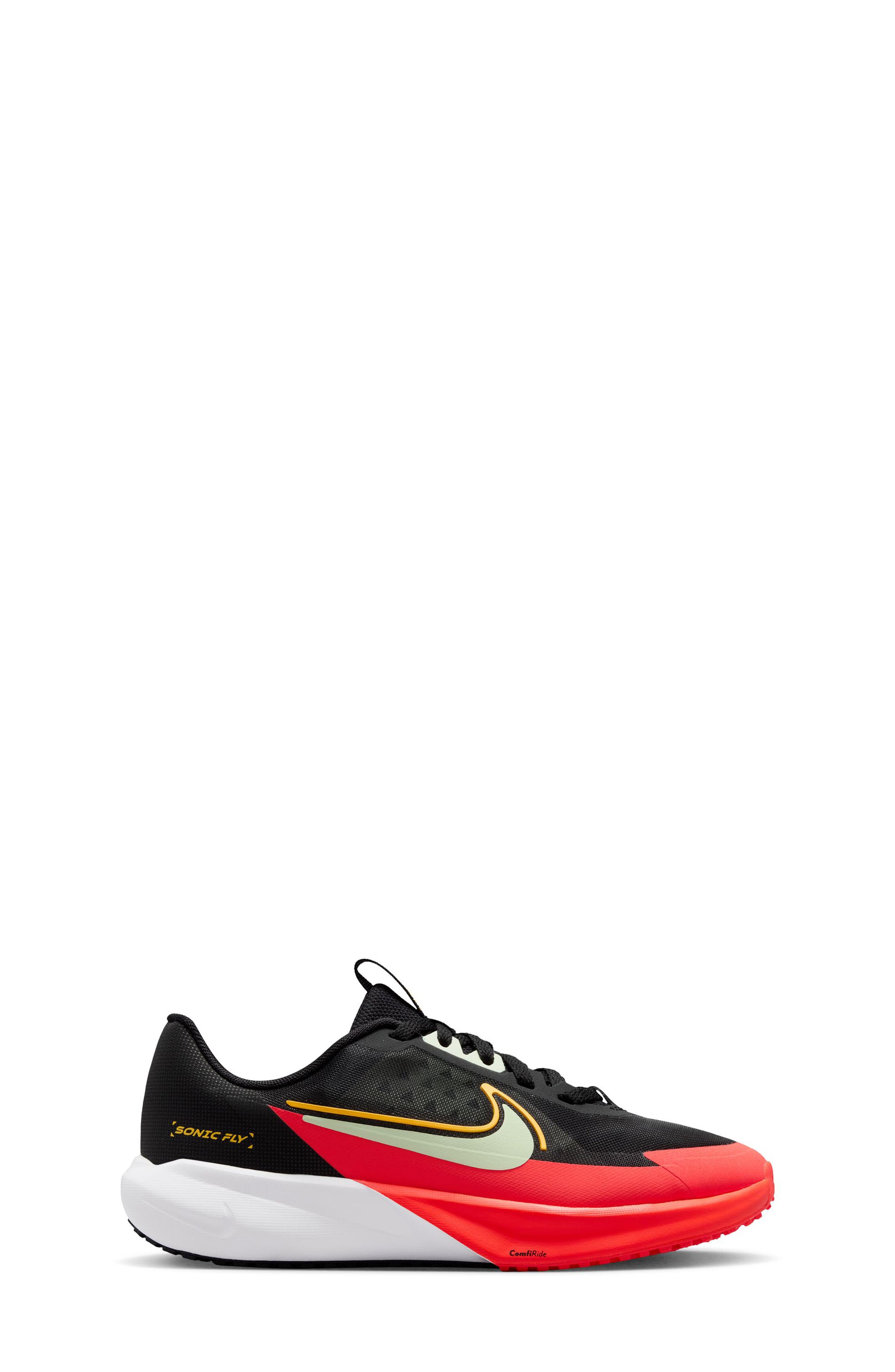 Nike Kids' Sonic Fly Running Shoe, Alternate, color, Black/ Volt Tint/ Laser Orange