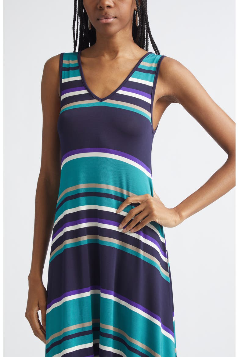 Holly Stripe Sleeveless High-Low Dress, Alternate, color, JADE STRIPE COMBO