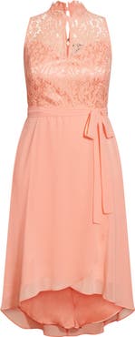 City Chic Vera Lace High/Low Maxi Dress