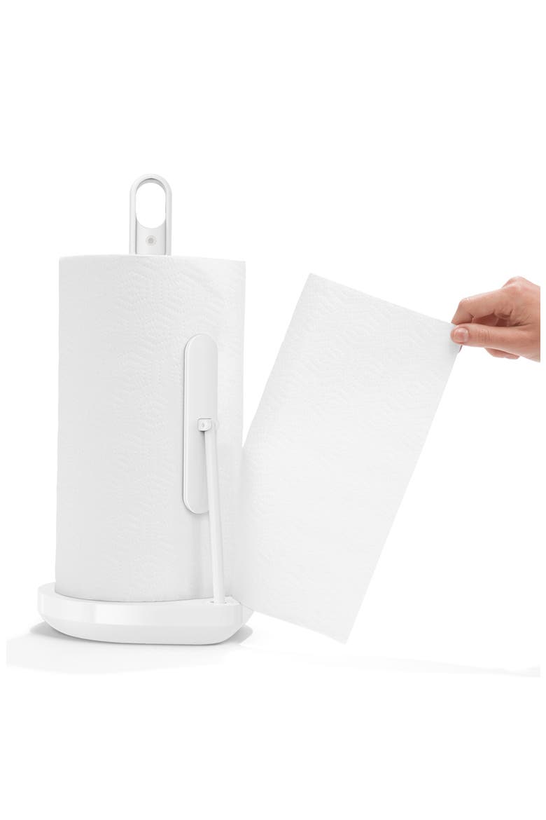 paper towel holder with spray, Alternate, color, WHITE STEEL