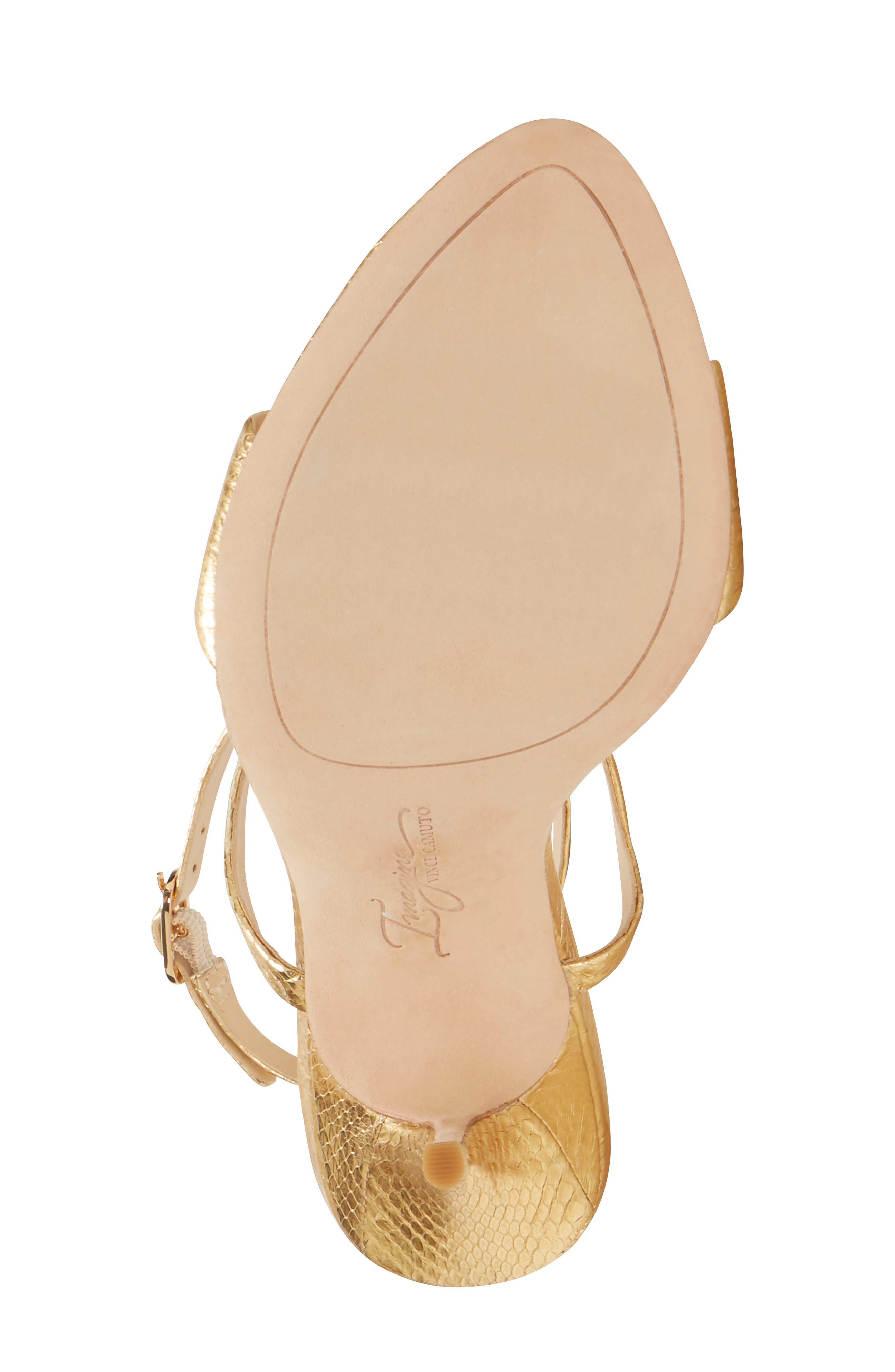 Imagine Vince Camuto Rora Ankle Strap Stiletto Sandal, Alternate, color, GOLD SNAKE PRINT