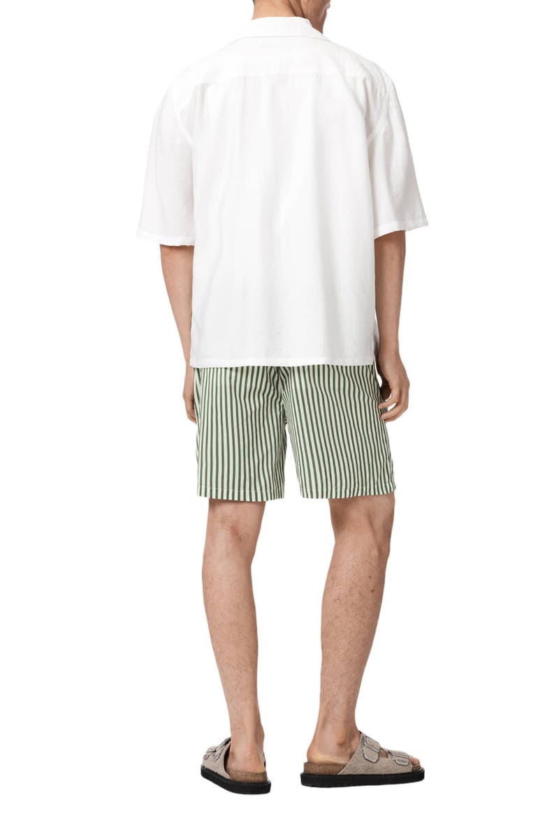 Chopin Stripe Shorts, Alternate, color, WHITE/ GREEN