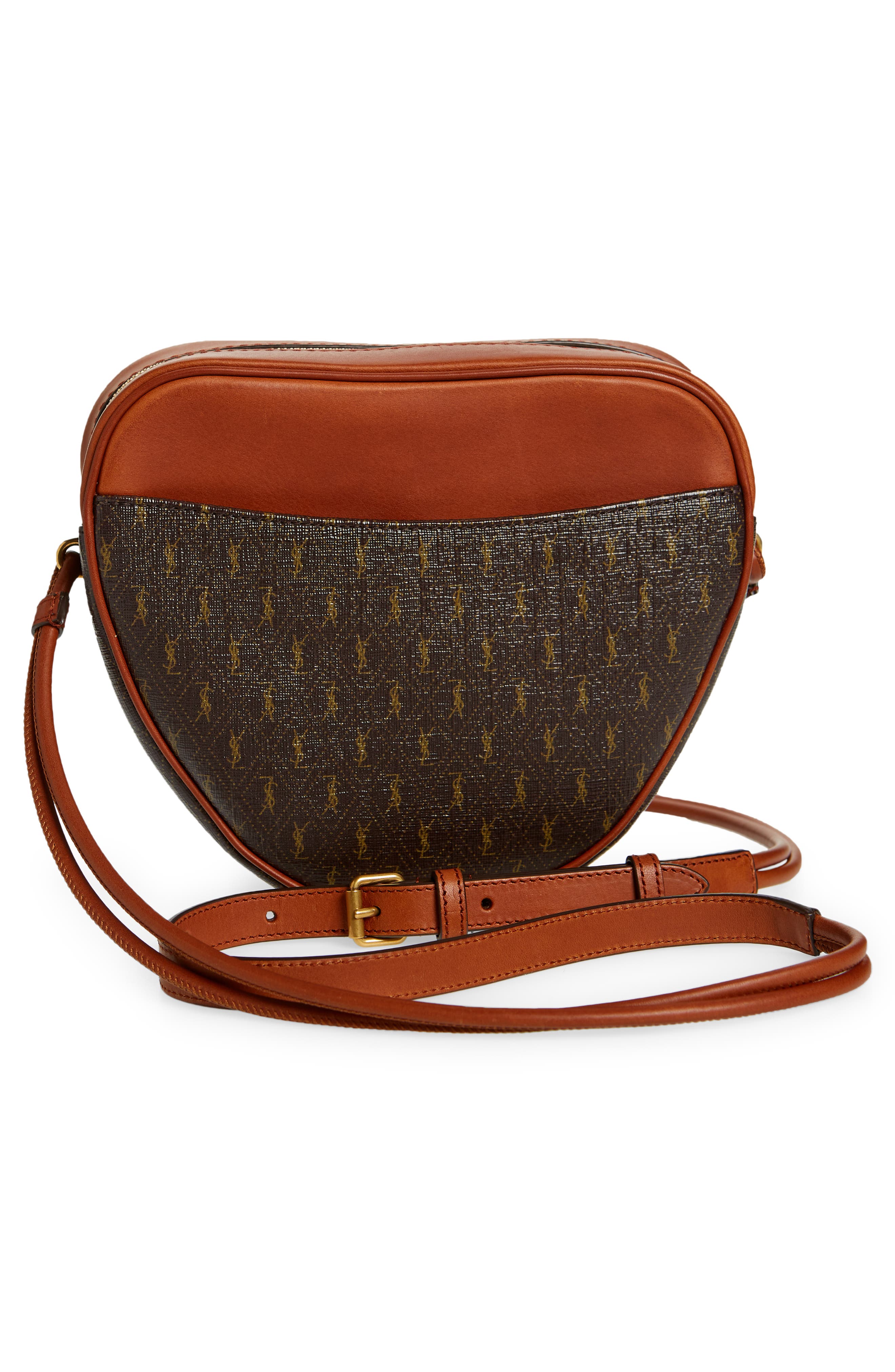 Saint Laurent Monogram Coeur Canvas Crossbody Bag, Alternate, color, 