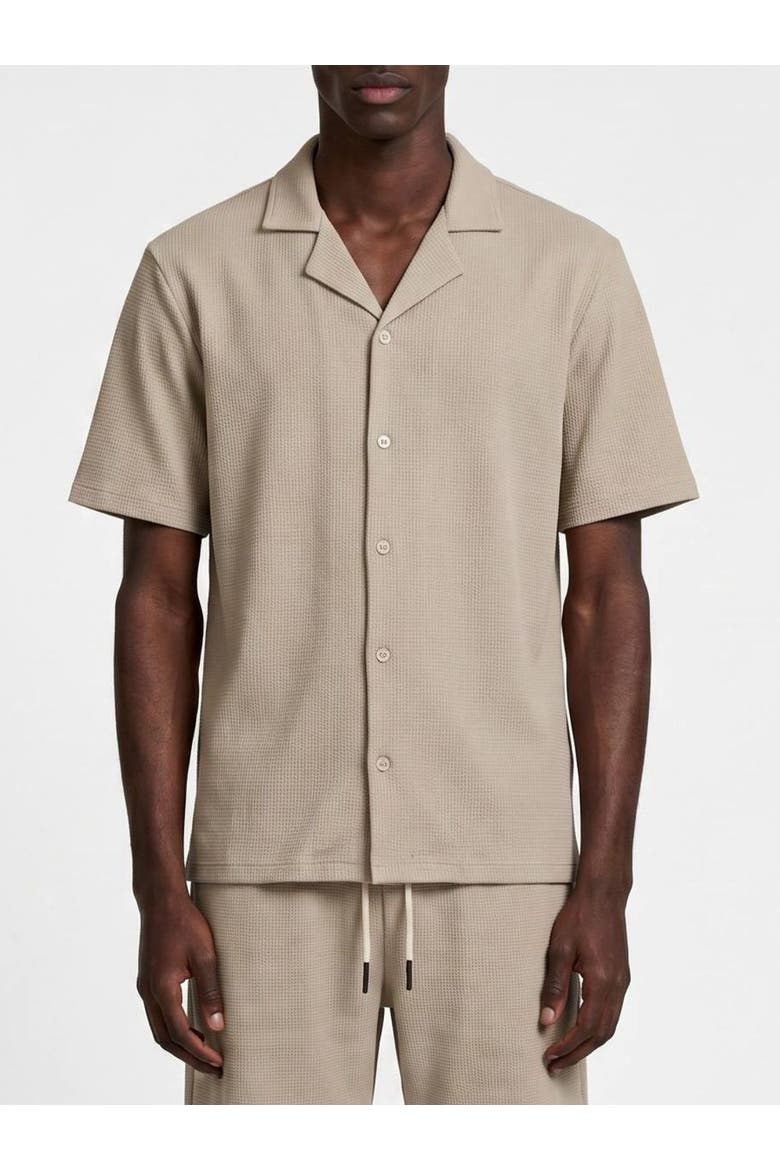 Short Sleeve Seersucker Shirt, Main, color, Stone