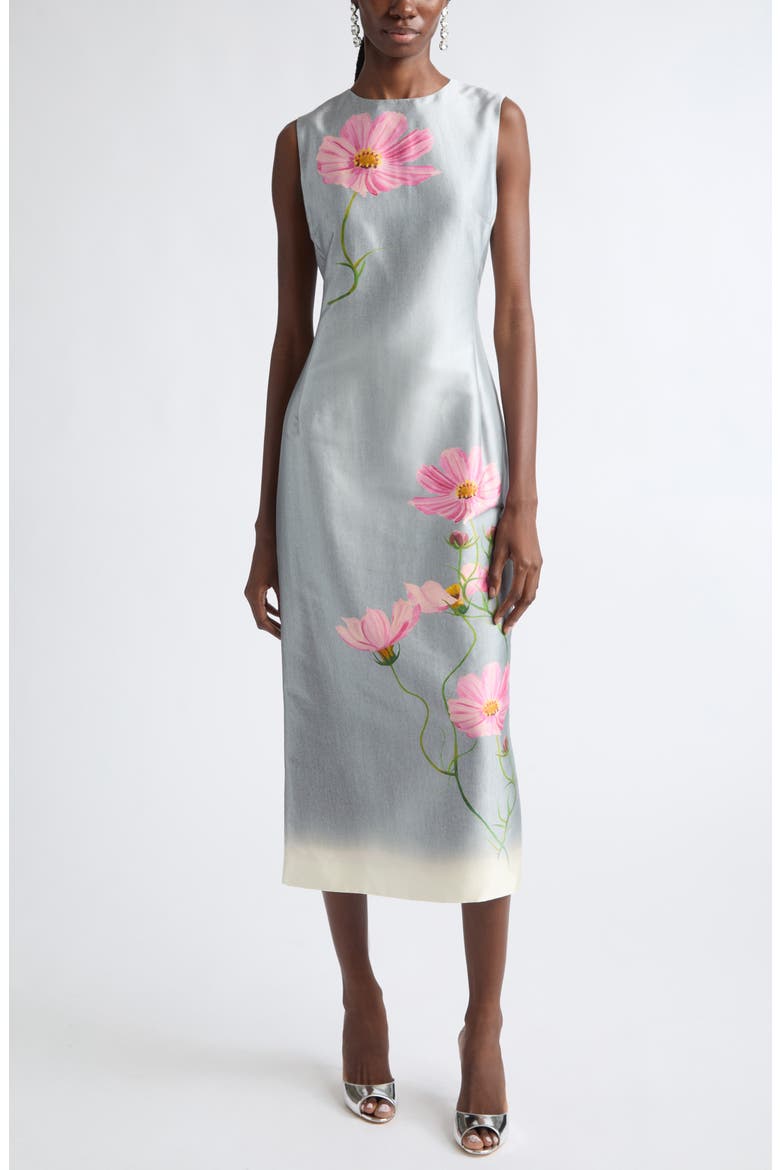Cosmos Mikako Midi Dress, Main, color, PINK/ GREY