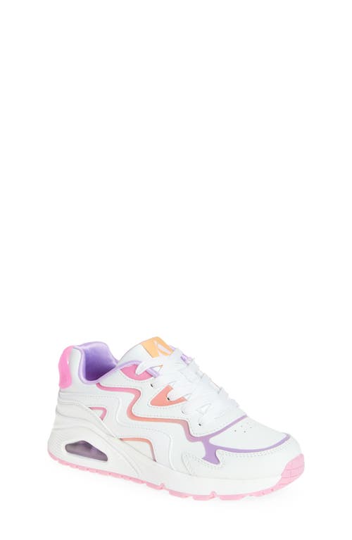 SKECHERS Kids' Uno Gen1 Sneaker in White/Lavender 