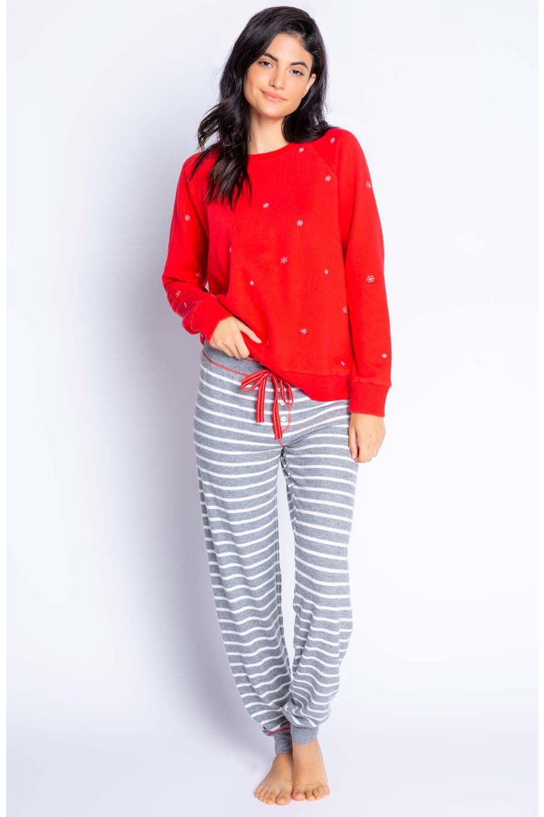 Joyful Pajama Top, Alternate, color, RED HOT