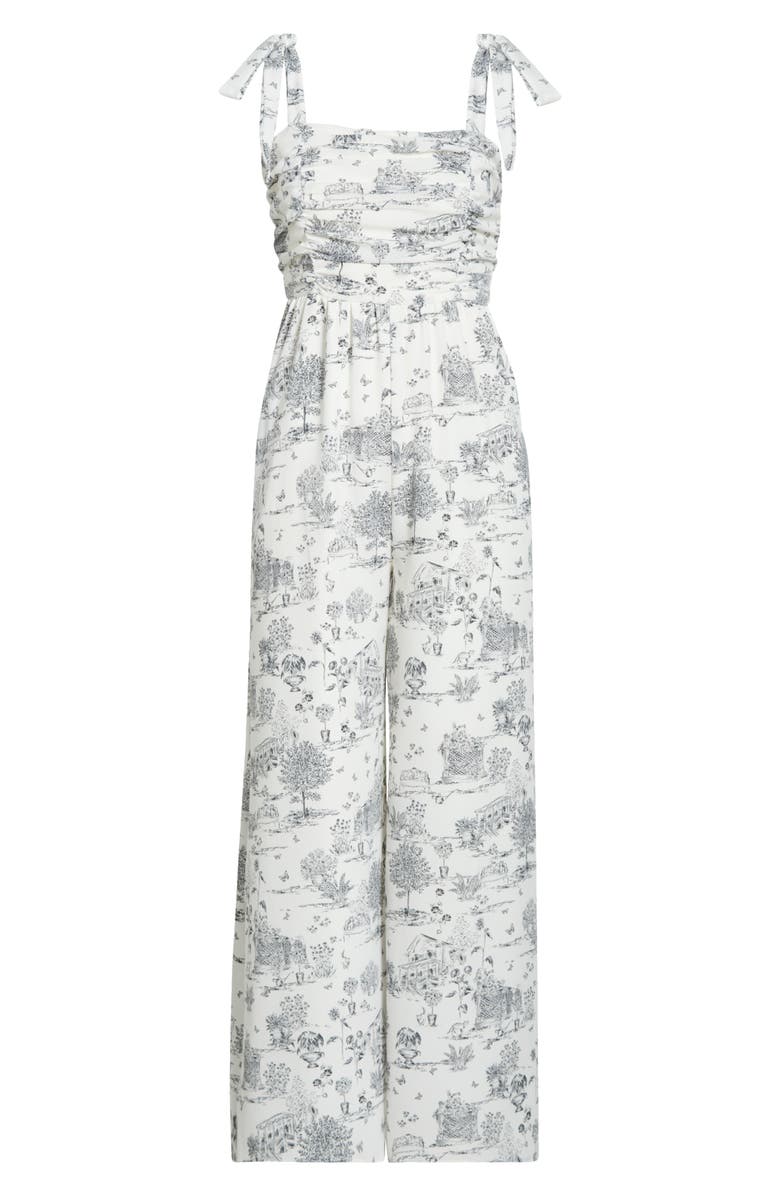 SUGARLIPS Renzo Toile Tie Strap Jumpsuit, Main, color, 