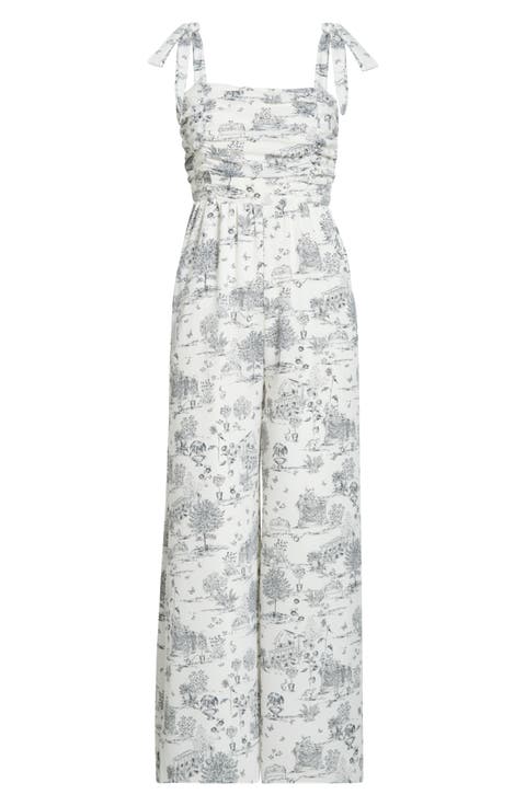 Renzo Toile Tie Strap Jumpsuit