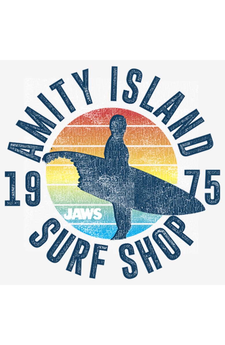 Jaws Women's Jaws Retro Amity Island Surf Shop Graphic T-Shirt, Alternate, color, White
