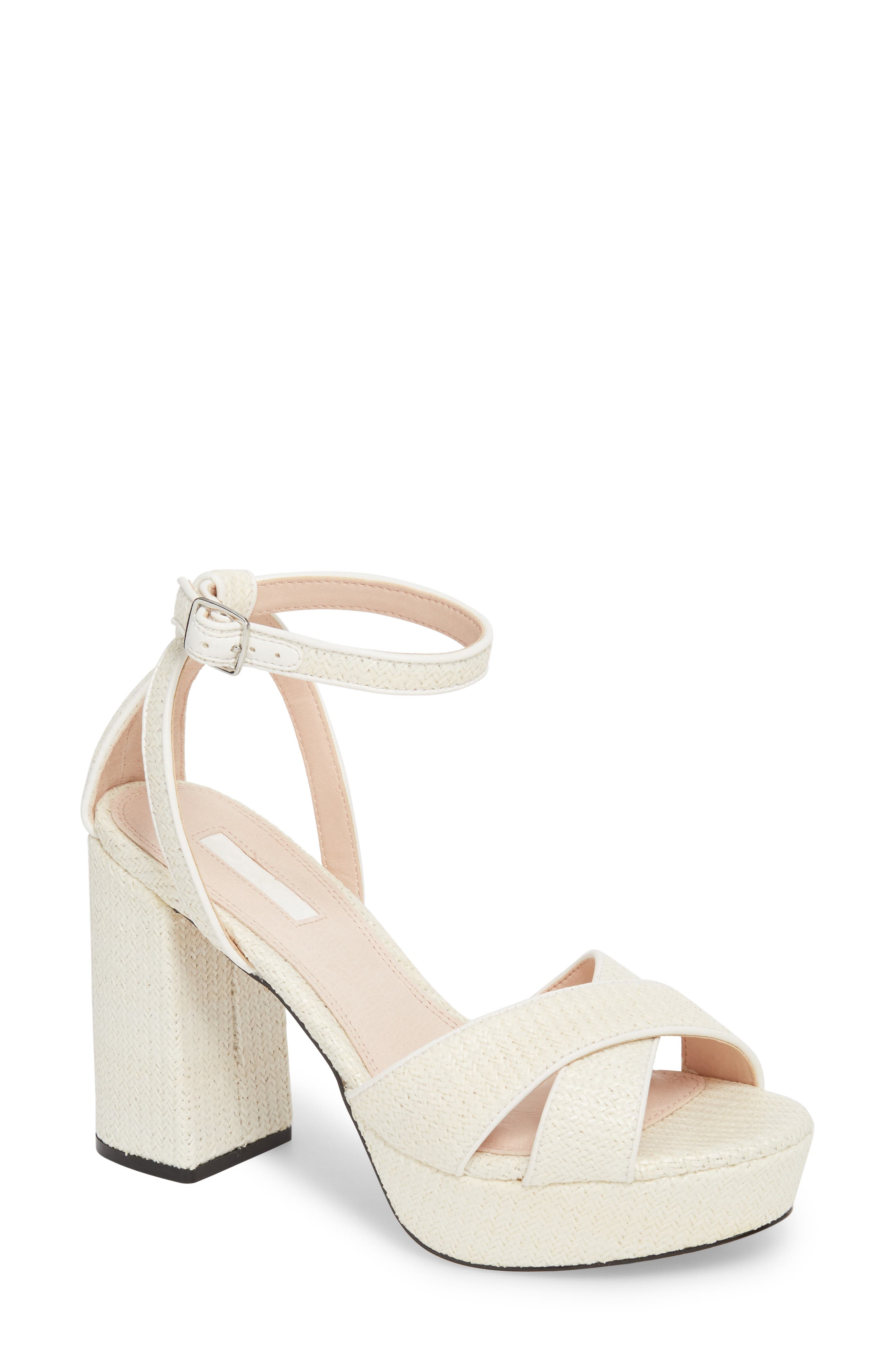 Topshop Leah Cross Strap Platform Sandal, Main, color, 