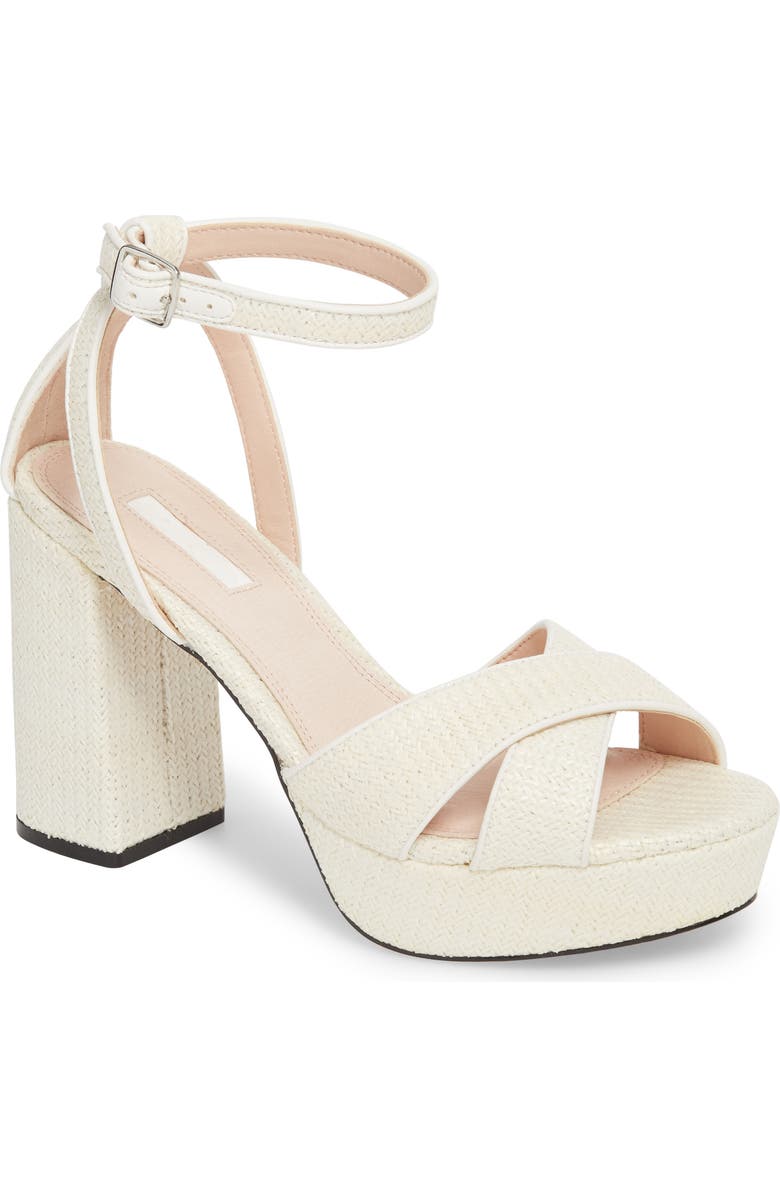 Topshop Leah Cross Strap Platform Sandal, Main, color,