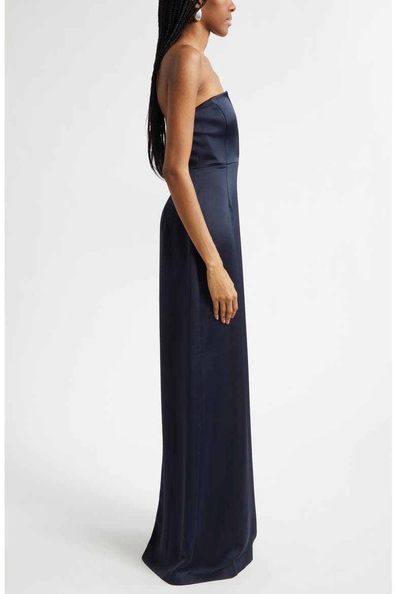 Raquel Plunge Strapless Column Gown, Alternate, color, NAVY