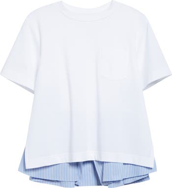 シャツ Sacai Shirt with pocket Sacai Mixed Media Jersey & Poplin Pocket T-Shirt | Nordstrom