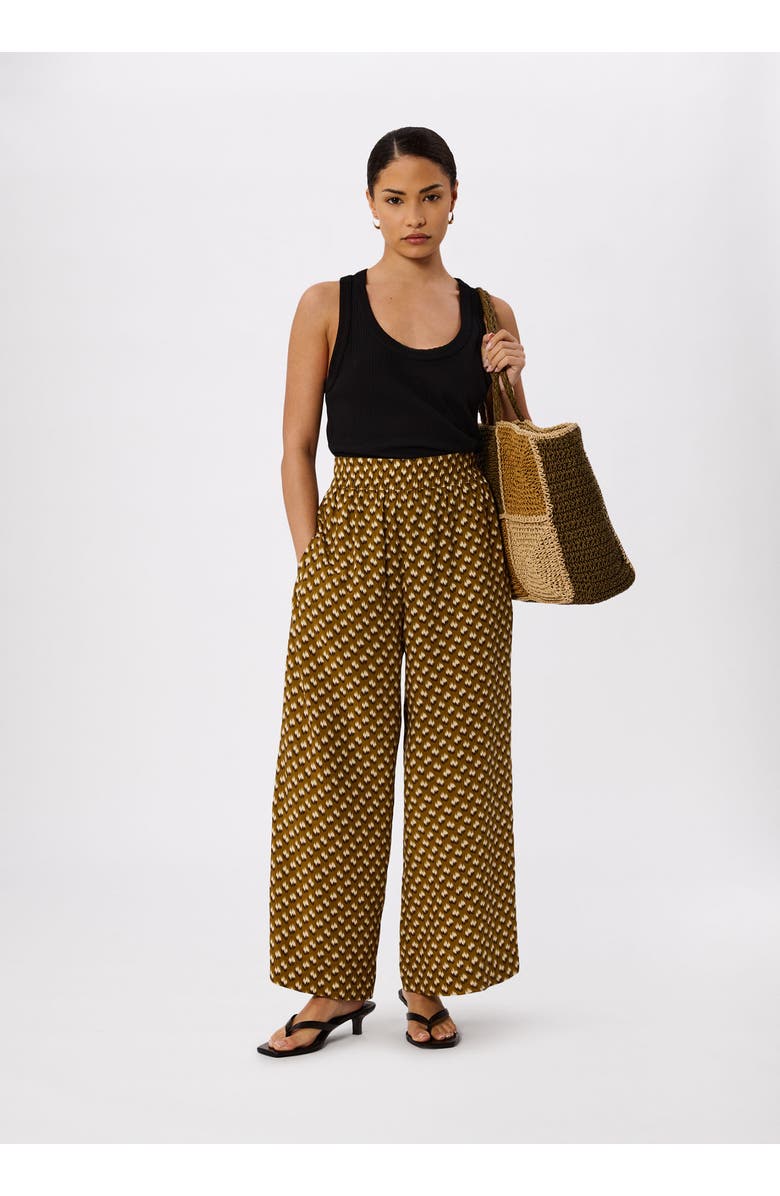 Whistles Ikat Spot Crop Trouser, Main, color, Khaki/Multi