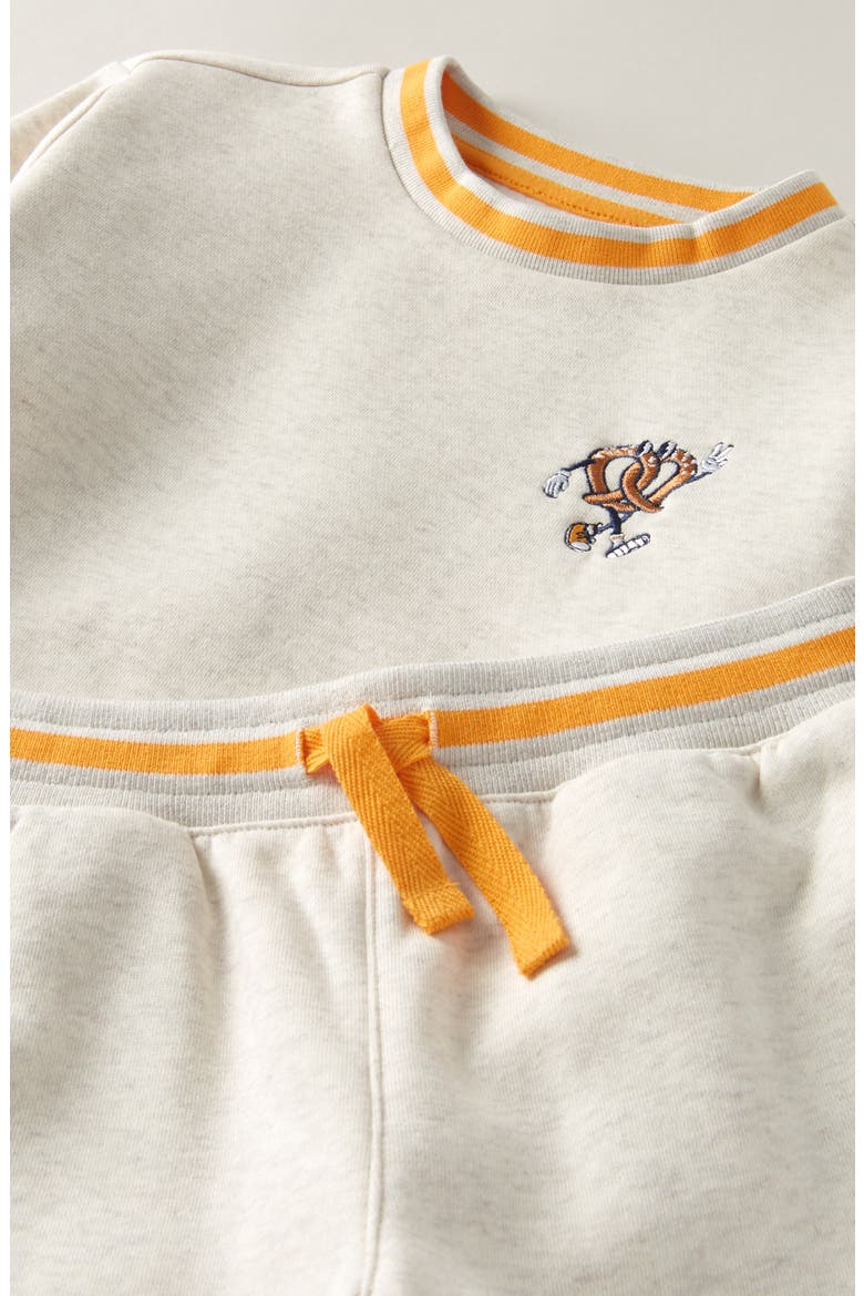 Kids' Embroidered Fleece Crewneck Sweatshirt & Joggers Set, Alternate, color, BEIGE OATMEAL PRETZEL