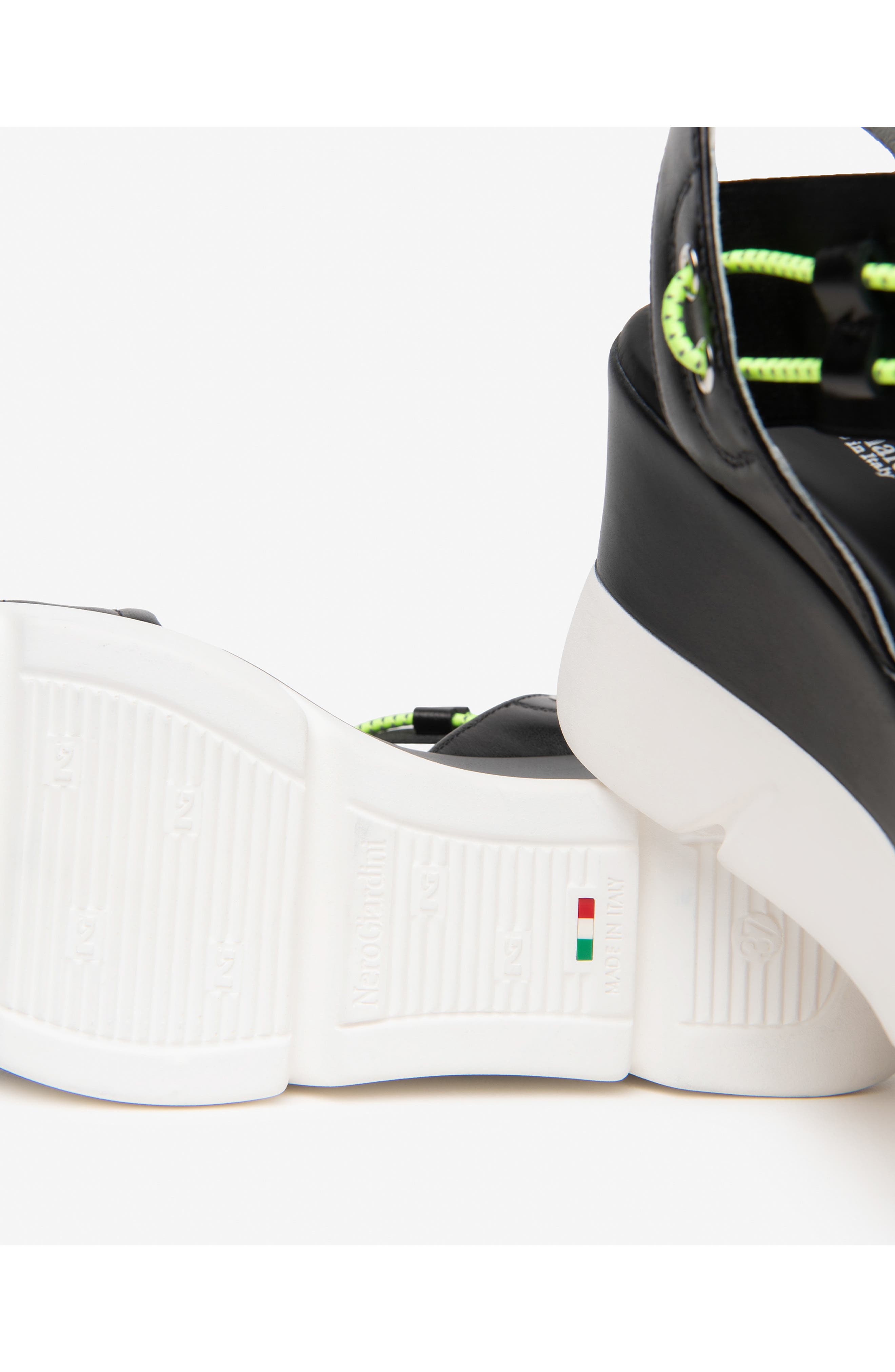 NeroGiardini Platform Wedge Sandal, Alternate, color, Black