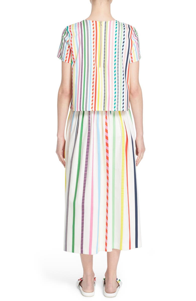 Mira Mikati Candy Stripe Print Popover Dress, Alternate, color, 