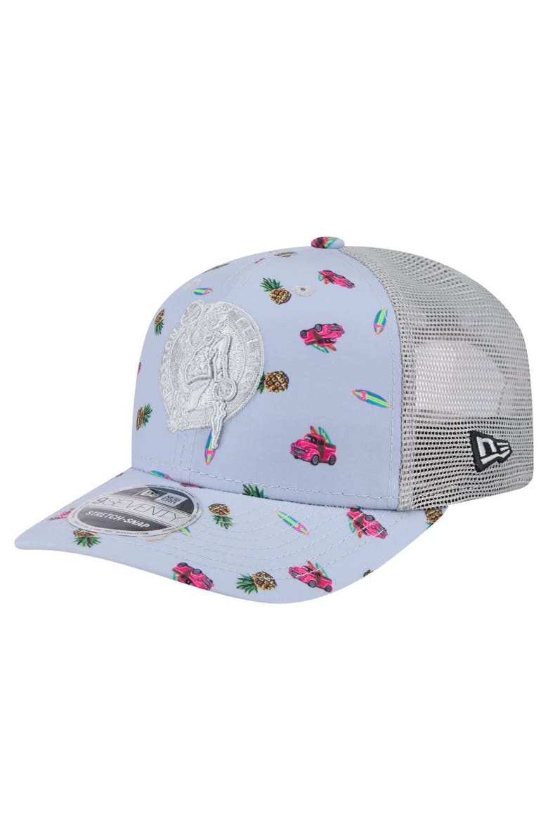 New Era Men's New Era Light Blue/Gray Boston Celtics Adventure Aloha Pattern 9SEVENTY Stretch-Snap Hat, Main, color, Light Blue